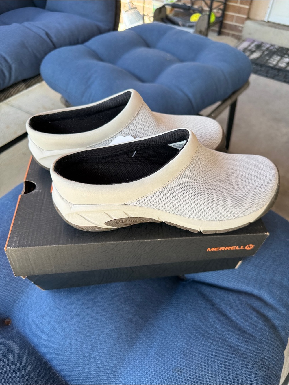 Merrell Slip-On Knit Loafers in White